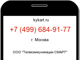 Информация о номере телефона +7 (499) 684-91-77: регион, оператор