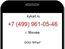 Информация о номере телефона +7 (499) 961-05-46: регион, оператор