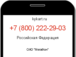 Информация о номере телефона +7 (800) 222-29-03: регион, оператор