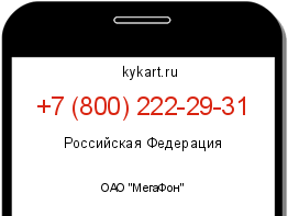 Информация о номере телефона +7 (800) 222-29-31: регион, оператор