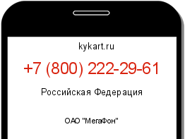 Информация о номере телефона +7 (800) 222-29-61: регион, оператор