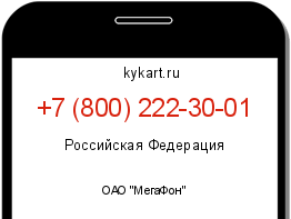 Информация о номере телефона +7 (800) 222-30-01: регион, оператор