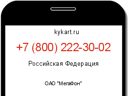 Информация о номере телефона +7 (800) 222-30-02: регион, оператор