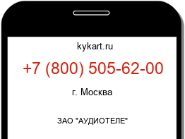 Информация о номере телефона +7 (800) 505-62-00: регион, оператор