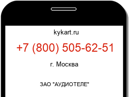 Информация о номере телефона +7 (800) 505-62-51: регион, оператор