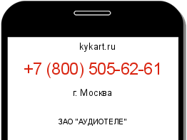 Информация о номере телефона +7 (800) 505-62-61: регион, оператор