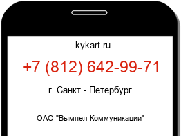 Информация о номере телефона +7 (812) 642-99-71: регион, оператор