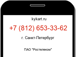 Информация о номере телефона +7 (812) 653-33-62: регион, оператор
