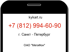 Информация о номере телефона +7 (812) 994-60-90: регион, оператор