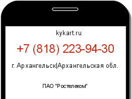 Информация о номере телефона +7 (818) 223-94-30: регион, оператор