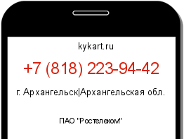 Информация о номере телефона +7 (818) 223-94-42: регион, оператор