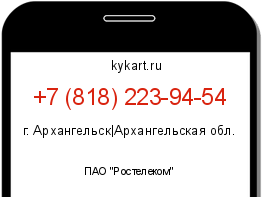 Информация о номере телефона +7 (818) 223-94-54: регион, оператор