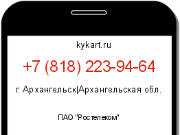 Информация о номере телефона +7 (818) 223-94-64: регион, оператор