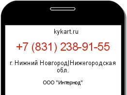 Информация о номере телефона +7 (831) 238-91-55: регион, оператор