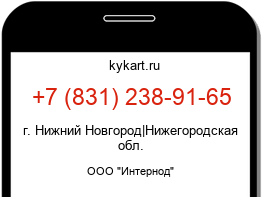 Информация о номере телефона +7 (831) 238-91-65: регион, оператор