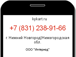 Информация о номере телефона +7 (831) 238-91-66: регион, оператор