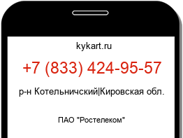 Информация о номере телефона +7 (833) 424-95-57: регион, оператор