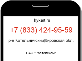 Информация о номере телефона +7 (833) 424-95-59: регион, оператор