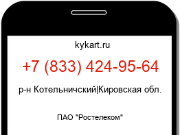 Информация о номере телефона +7 (833) 424-95-64: регион, оператор