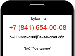 Информация о номере телефона +7 (841) 654-00-08: регион, оператор
