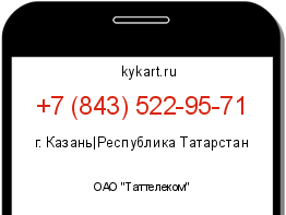 Информация о номере телефона +7 (843) 522-95-71: регион, оператор