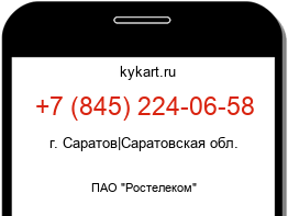 Информация о номере телефона +7 (845) 224-06-58: регион, оператор