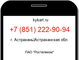 Информация о номере телефона +7 (851) 222-90-94: регион, оператор