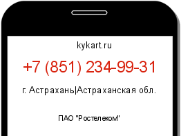 Информация о номере телефона +7 (851) 234-99-31: регион, оператор