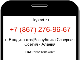Информация о номере телефона +7 (867) 276-96-67: регион, оператор