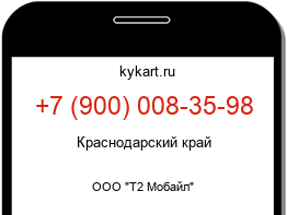 Информация о номере телефона +7 (900) 008-35-98: регион, оператор