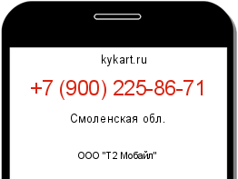 Информация о номере телефона +7 (900) 225-86-71: регион, оператор