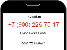 Информация о номере телефона +7 (900) 226-75-17: регион, оператор