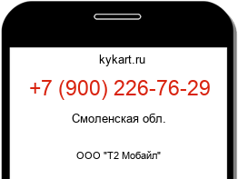 Информация о номере телефона +7 (900) 226-76-29: регион, оператор