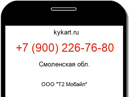Информация о номере телефона +7 (900) 226-76-80: регион, оператор