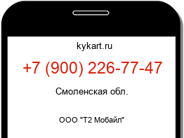 Информация о номере телефона +7 (900) 226-77-47: регион, оператор