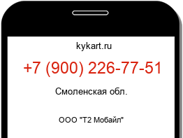Информация о номере телефона +7 (900) 226-77-51: регион, оператор