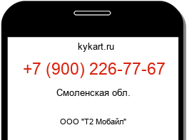 Информация о номере телефона +7 (900) 226-77-67: регион, оператор