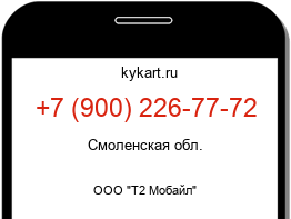 Информация о номере телефона +7 (900) 226-77-72: регион, оператор