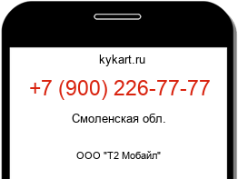 Информация о номере телефона +7 (900) 226-77-77: регион, оператор