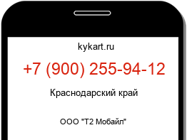 Информация о номере телефона +7 (900) 255-94-12: регион, оператор