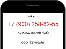 Информация о номере телефона +7 (900) 258-82-55: регион, оператор