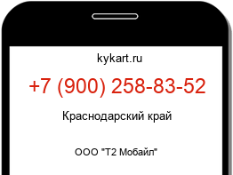 Информация о номере телефона +7 (900) 258-83-52: регион, оператор