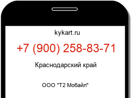 Информация о номере телефона +7 (900) 258-83-71: регион, оператор