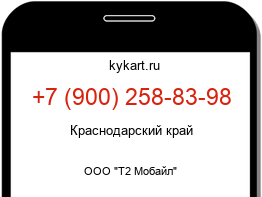 Информация о номере телефона +7 (900) 258-83-98: регион, оператор