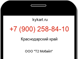 Информация о номере телефона +7 (900) 258-84-10: регион, оператор