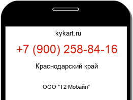 Информация о номере телефона +7 (900) 258-84-16: регион, оператор