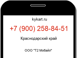Информация о номере телефона +7 (900) 258-84-51: регион, оператор
