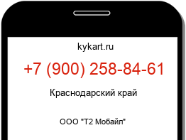 Информация о номере телефона +7 (900) 258-84-61: регион, оператор