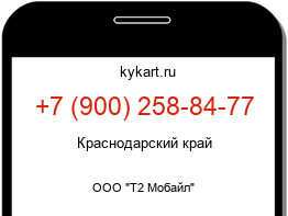 Информация о номере телефона +7 (900) 258-84-77: регион, оператор