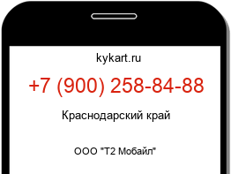 Информация о номере телефона +7 (900) 258-84-88: регион, оператор